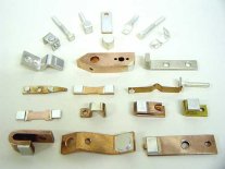 Silver alloy tipped contacts
